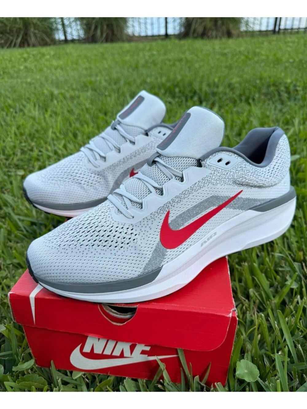 15 MEN'S NIKE AIR WINFLO PHOTON DUST / FIRE RED FJ9509-005 RUNNING SHOES